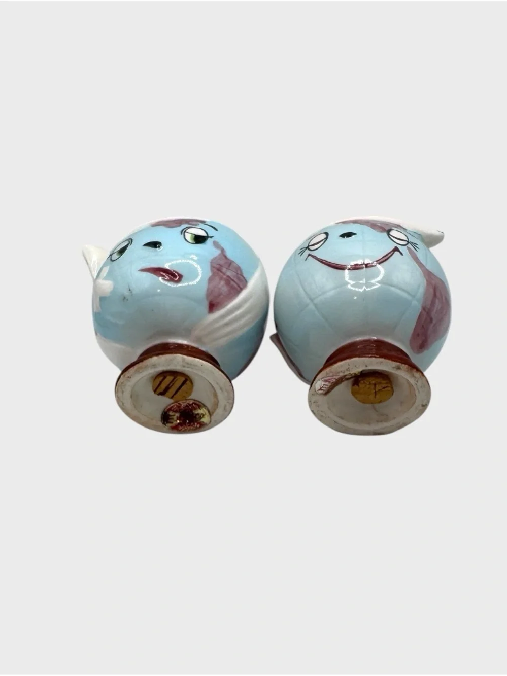 Vintage Enesco Globe Ceramic Shakers